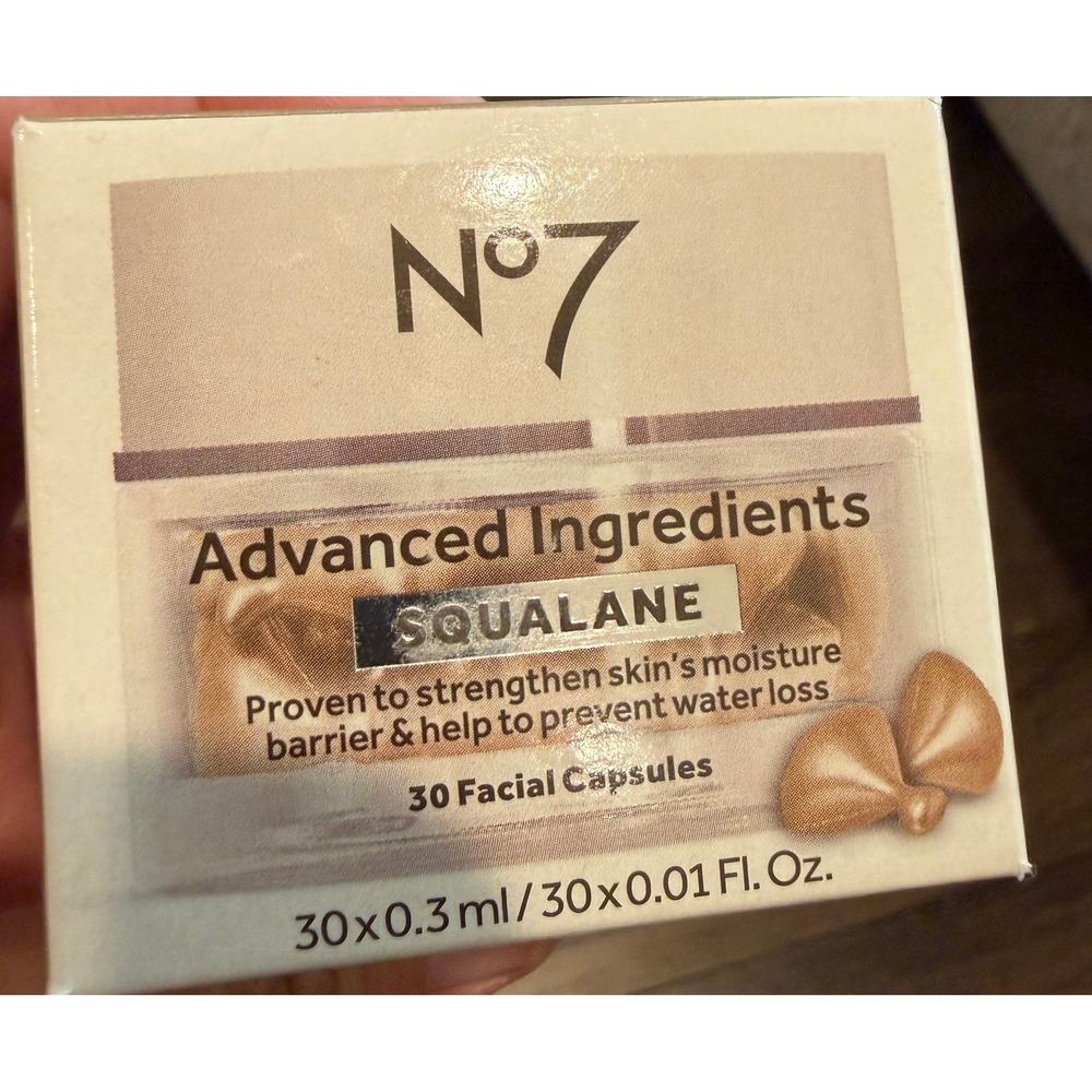 No7 Advanced Ingredients Squalane Facial Capsules 29ct Plant Derived Pure Serum